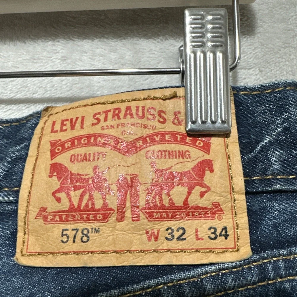 Levi's 578 Men's‎ Jeans Size 32 Baggy Denim Med Wash Blue High Rise Straight Leg